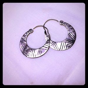 Native American Sterling Silver Hoops